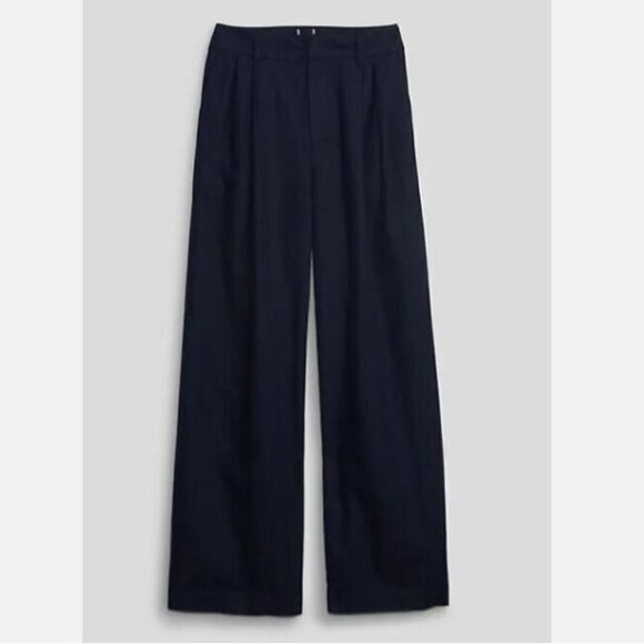 GAP Y2k Pleated LINEN Wide-Leg BOHO Trouser Black Size 18 Pants #541190 RT $90 - Picture 10 of 10